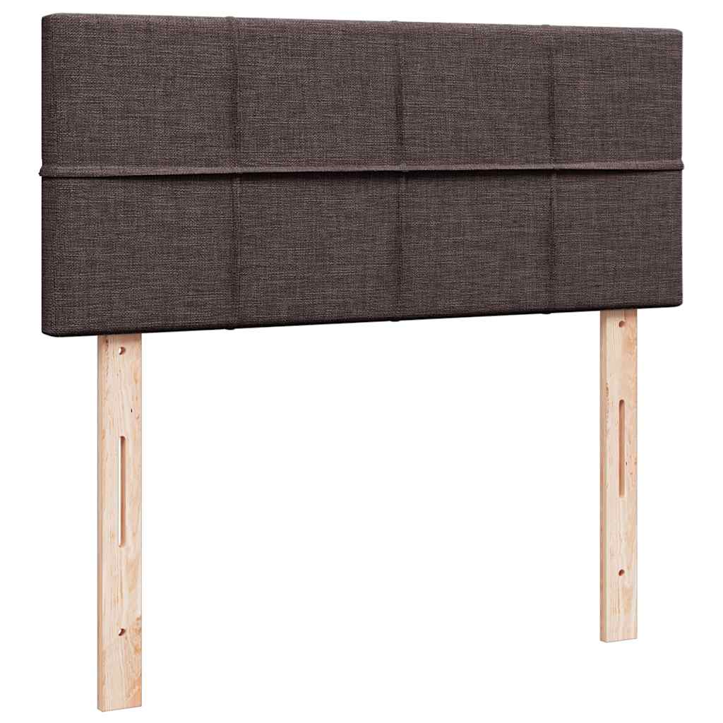 kontinentalseng med madras 90x200 cm stof mørkebrun