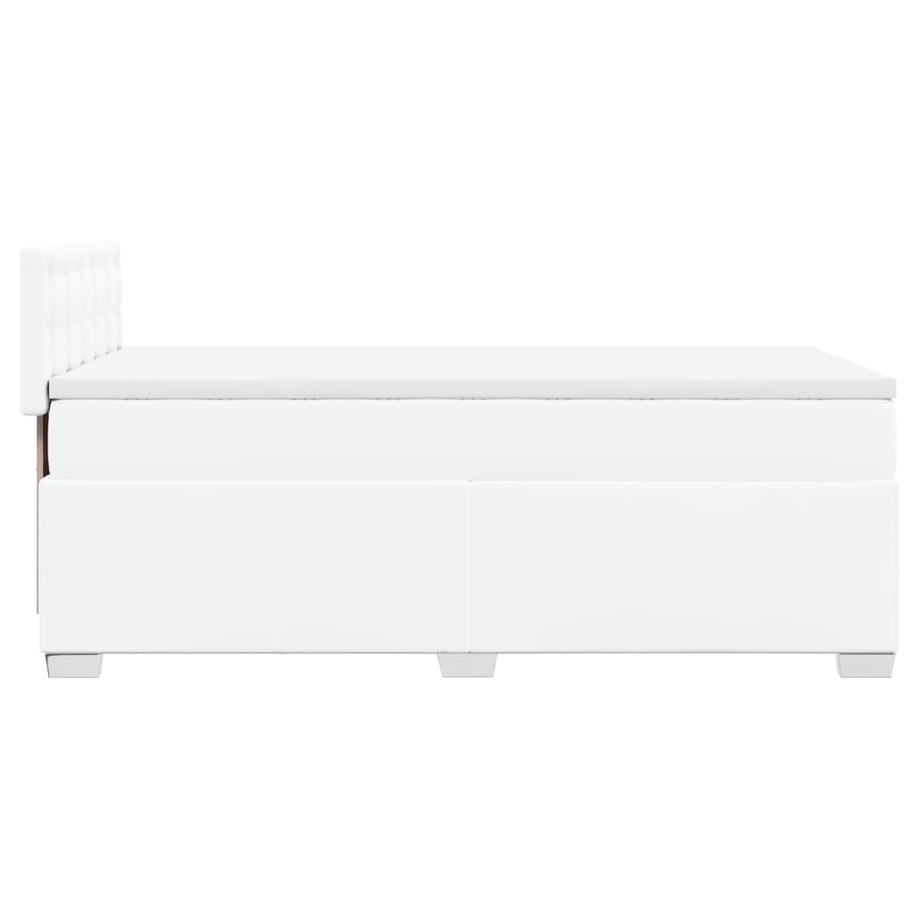 kontinentalseng med madras 90x200 cm kunstlæder hvid