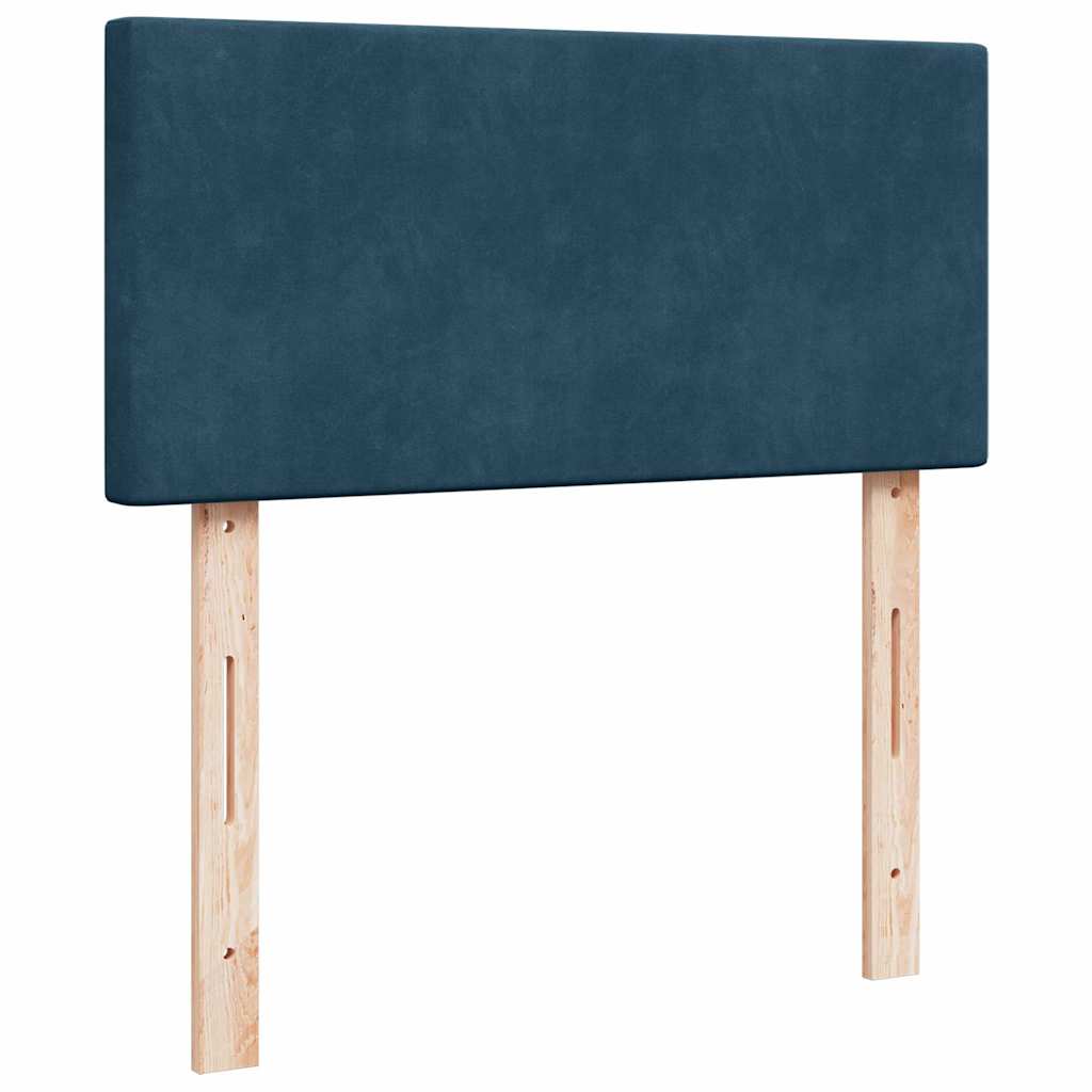 kontinentalseng med madras 90x190 cm fløjl blå