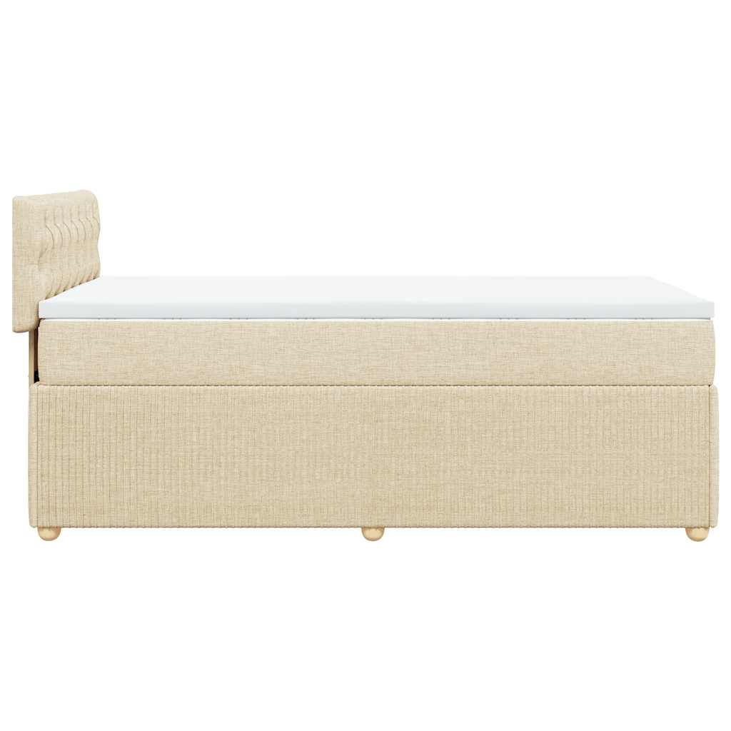 kontinentalseng med madras 90x190 cm stof cremefarvet