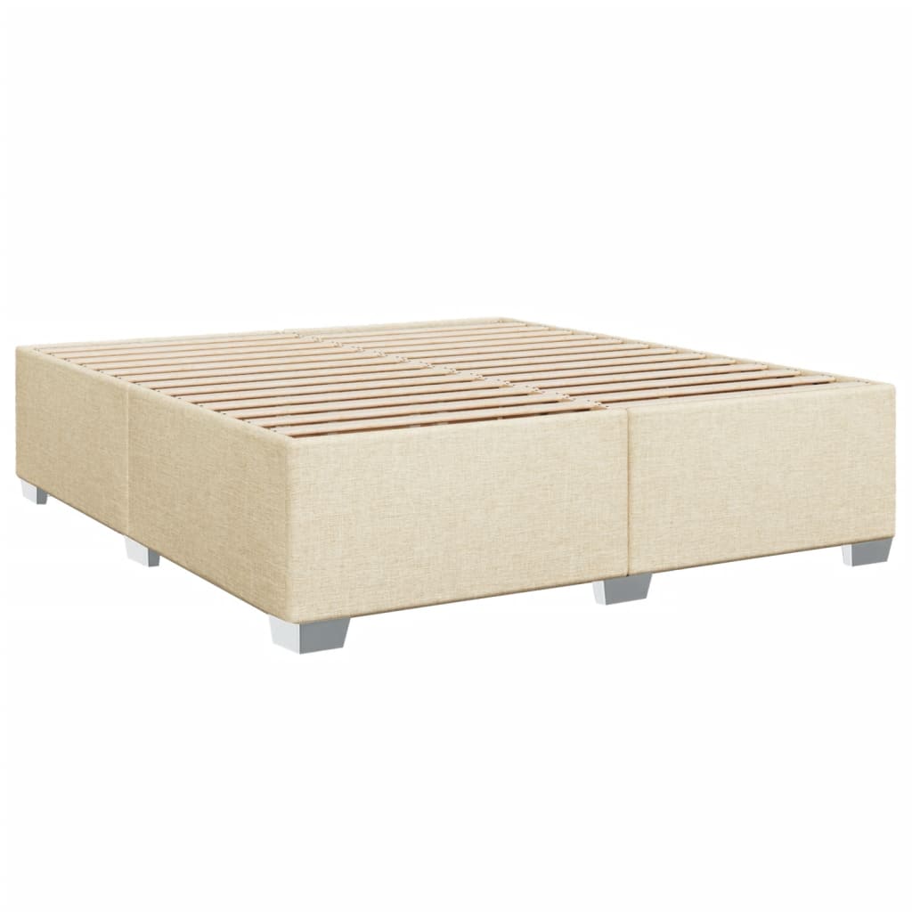 kontinentalseng med madras 200x200 cm stof cremefarvet