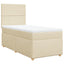 kontinentalseng med madras 80x200 cm stof cremefarvet