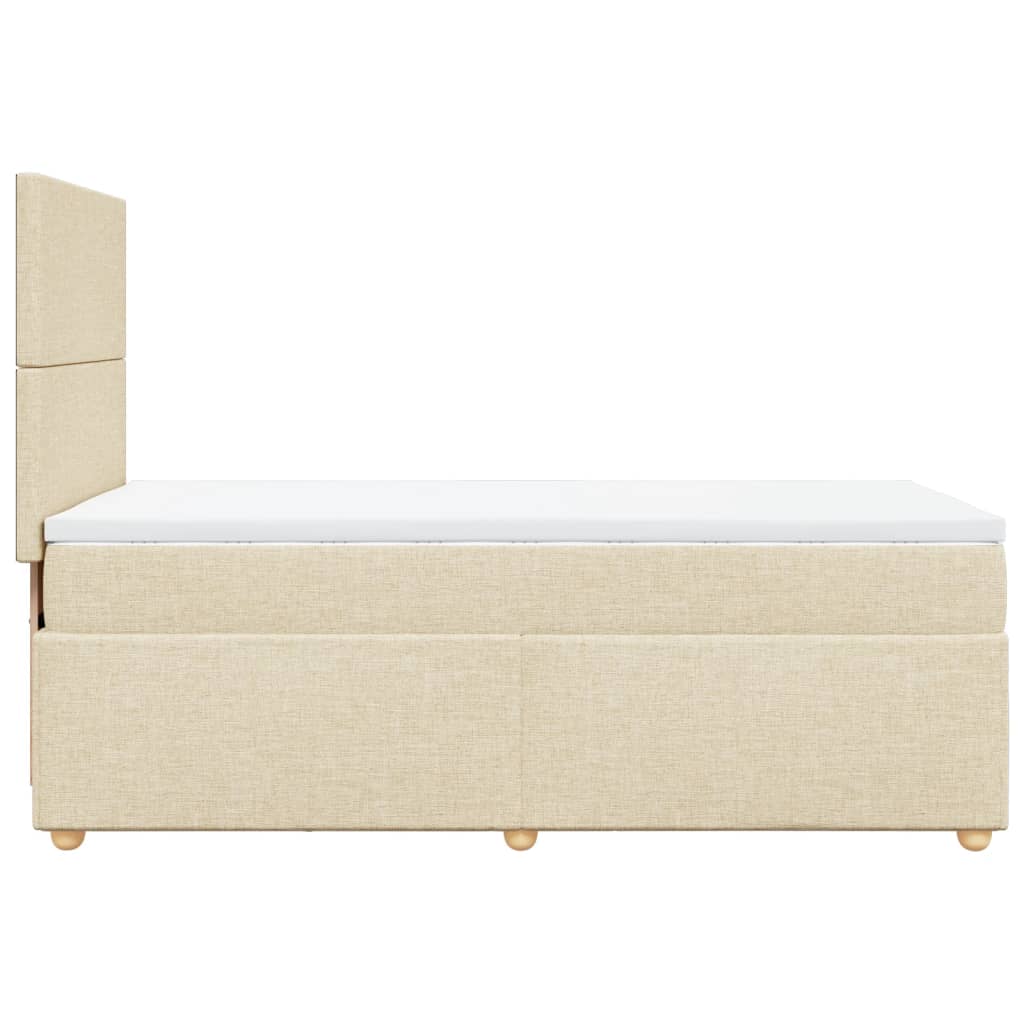 kontinentalseng med madras 80x200 cm stof cremefarvet