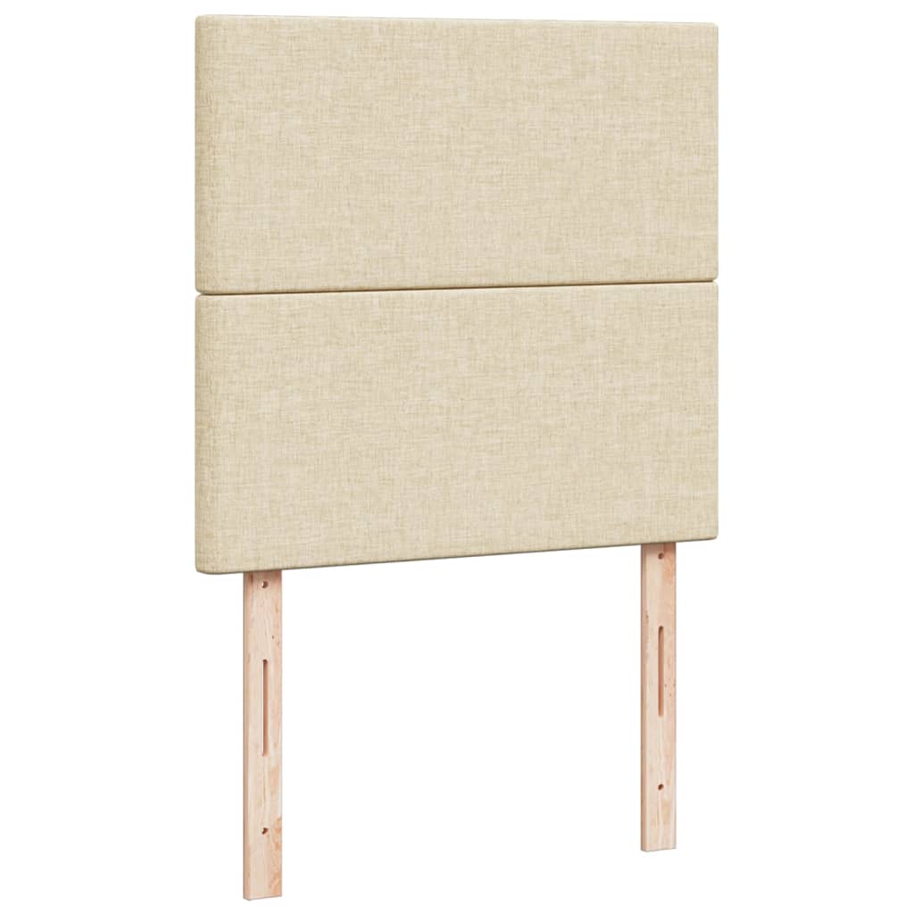 kontinentalseng med madras 80x200 cm stof cremefarvet
