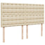 kontinentalseng med madras 200x200 cm stof cremefarvet