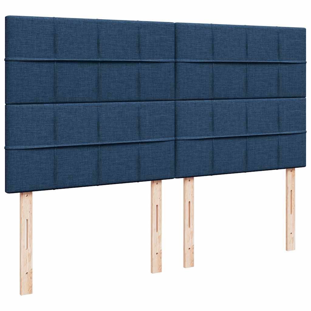 kontinentalseng med madras 180x200 cm stof blå
