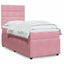 kontinentalseng med madras 90x190 cm fløjl pink