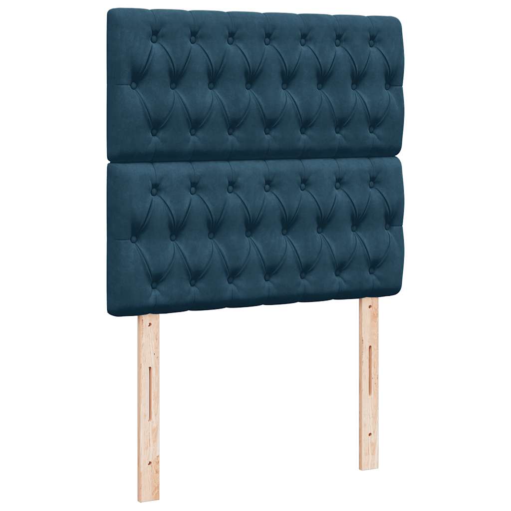 kontinentalseng med madras 90x190 cm fløjl mørkeblå