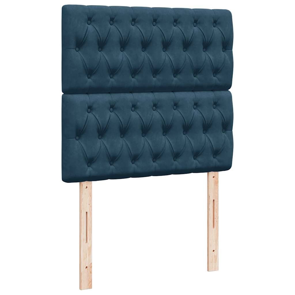 kontinentalseng med madras 90x200 cm fløjl mørkeblå