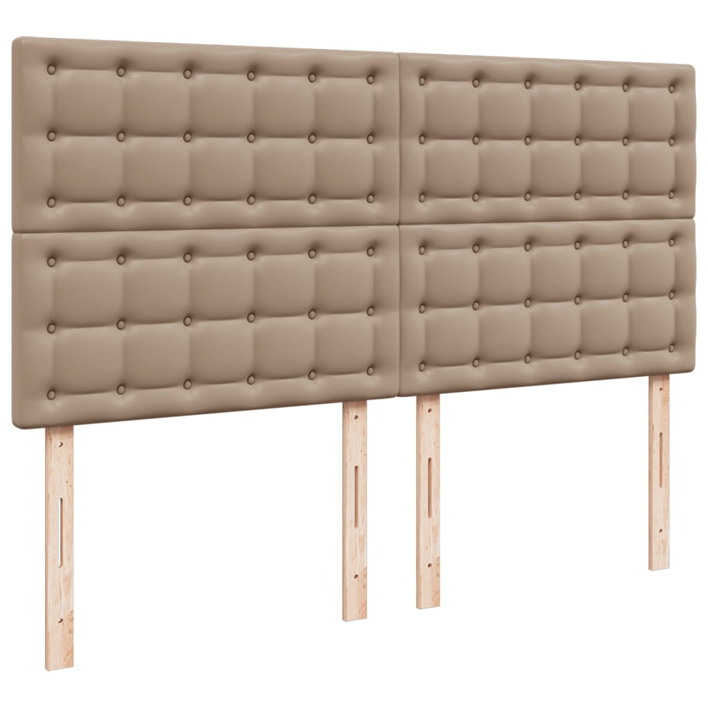 kontinentalseng 200x200 cm kunstlæder cappuccinofarvet