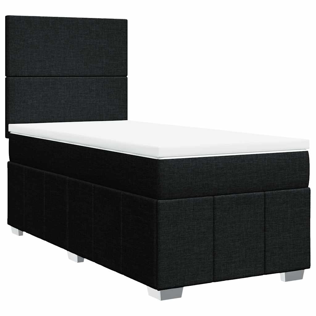 kontinentalseng med madras 90x200 cm stof sort