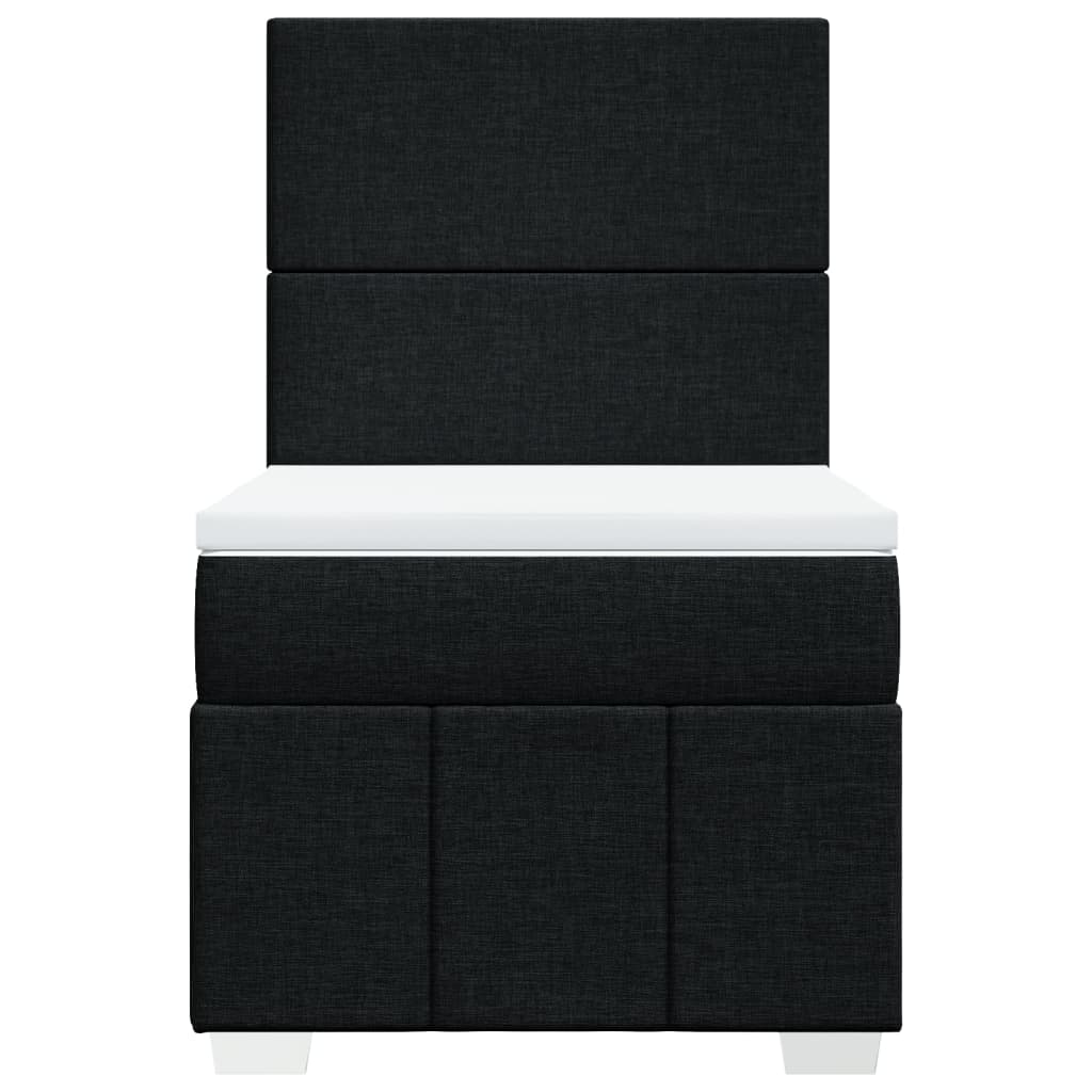 kontinentalseng med madras 90x200 cm stof sort