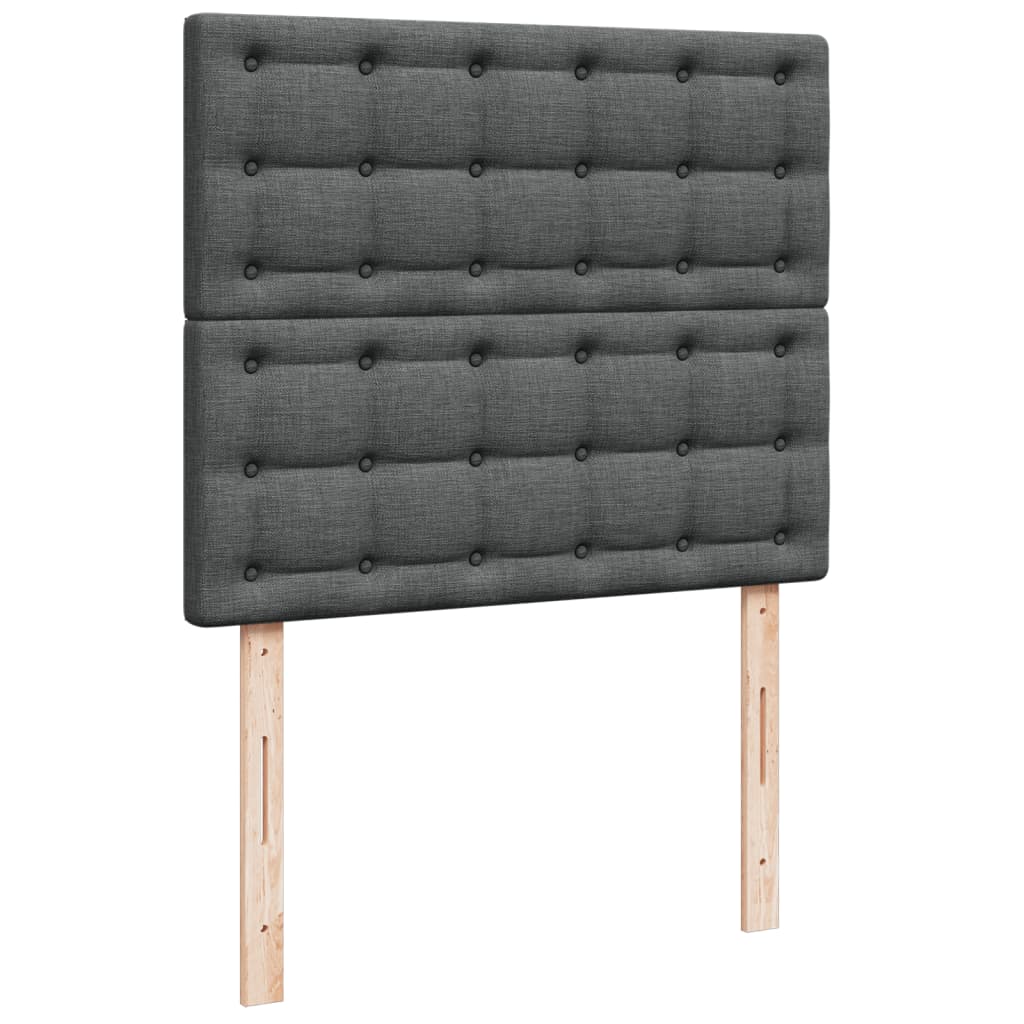 kontinentalseng med madras 120x190 cm stof mørkegrå