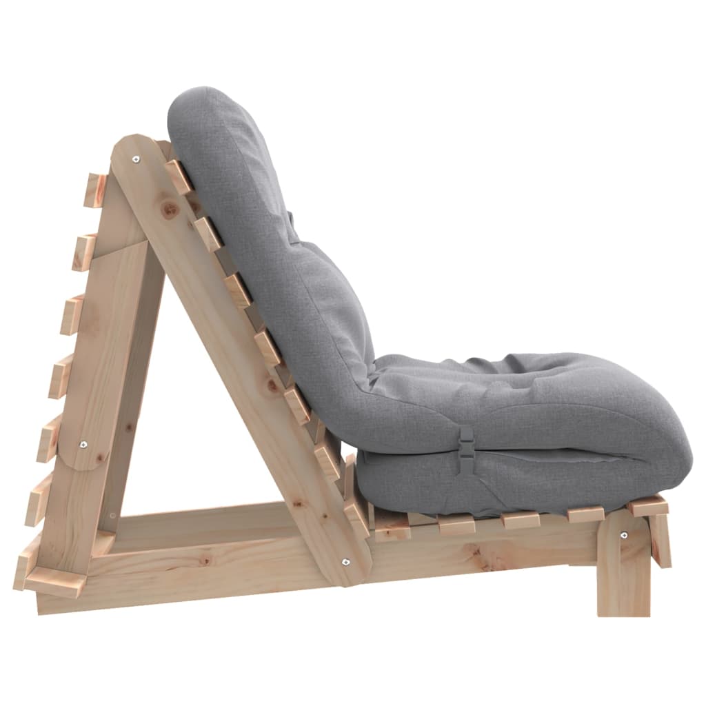 futon med madras 60x206x11 cm massivt fyrretræ