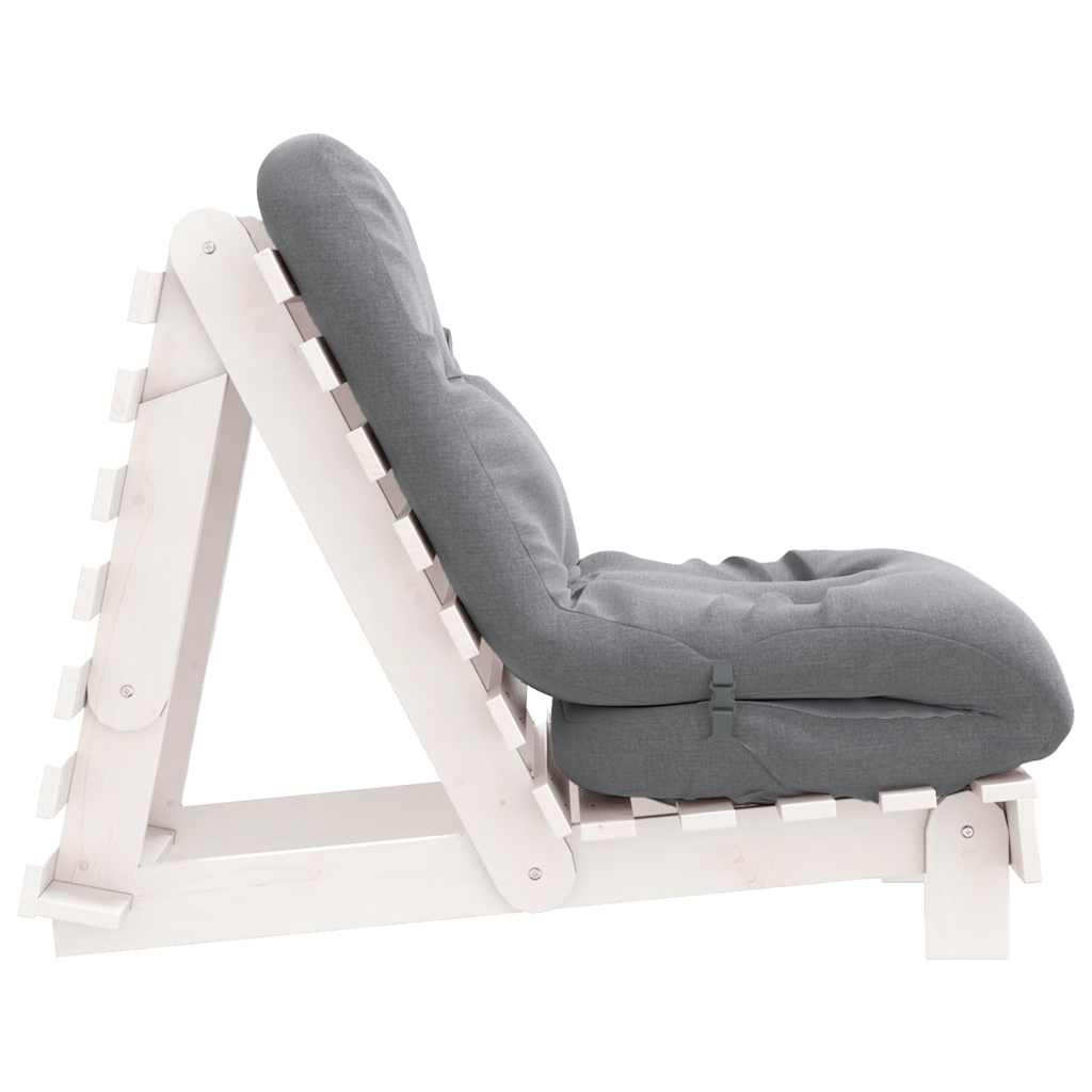 futon med madras 60x206x11 cm massivt fyrretræ hvid