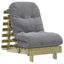 futon med madras 60x206x11 cm massivt fyrretræ