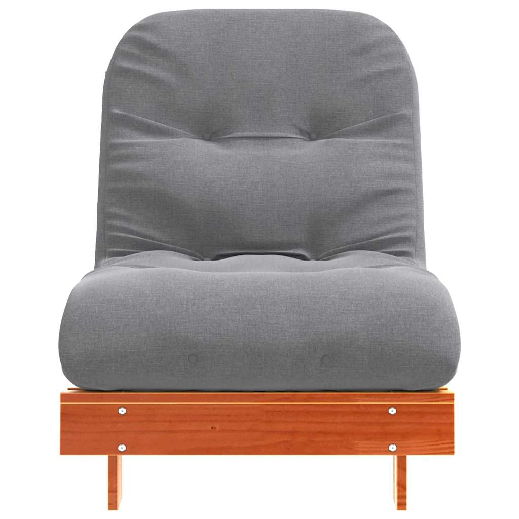 futon med madras 70x206x11 cm massivt fyrretræ gyldenbrun