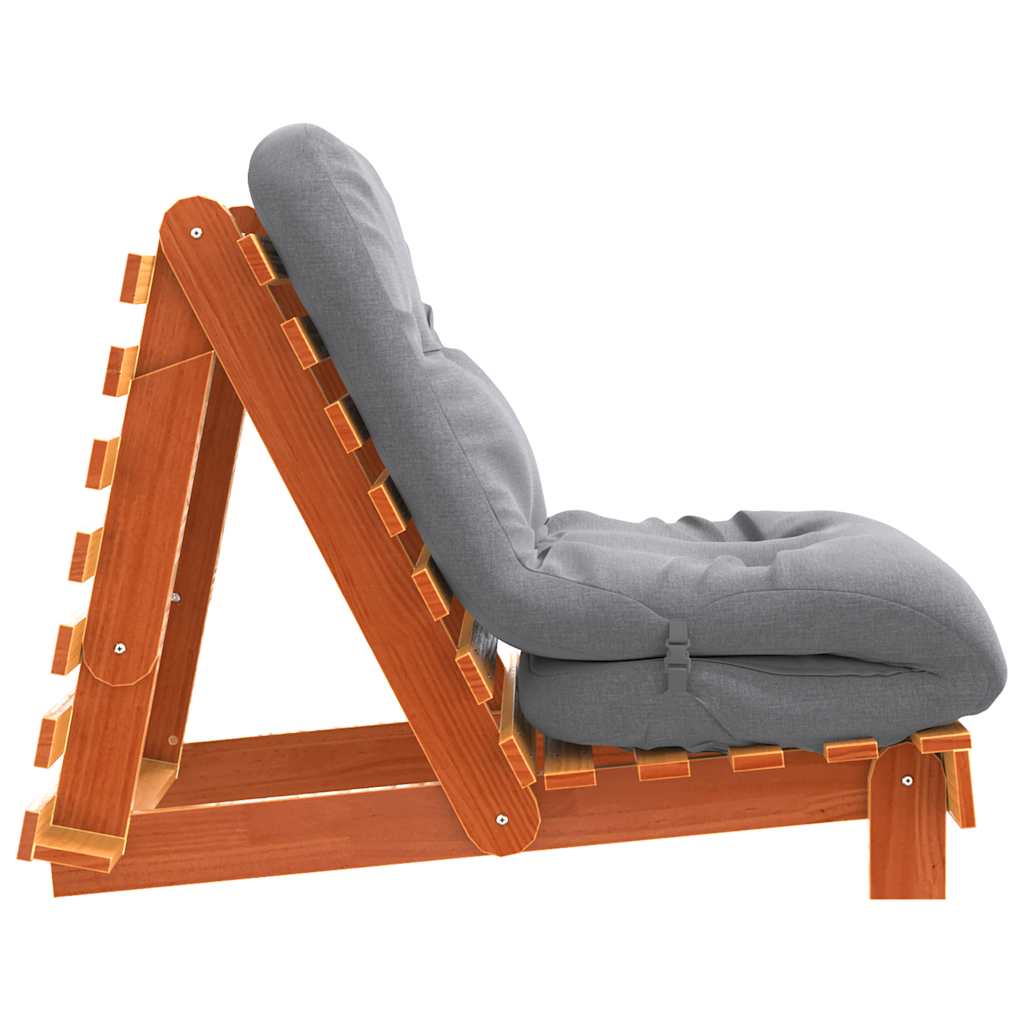 futon med madras 70x206x11 cm massivt fyrretræ gyldenbrun