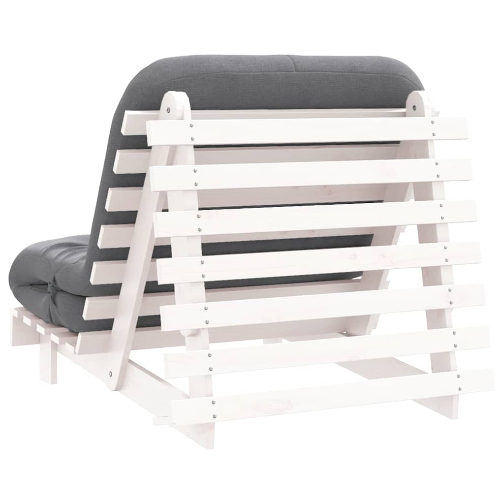 futon med madras 80x206x11 cm massivt fyrretræ