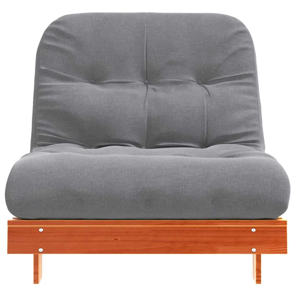 futon med madras 80x206x11 cm massivt fyrretræ