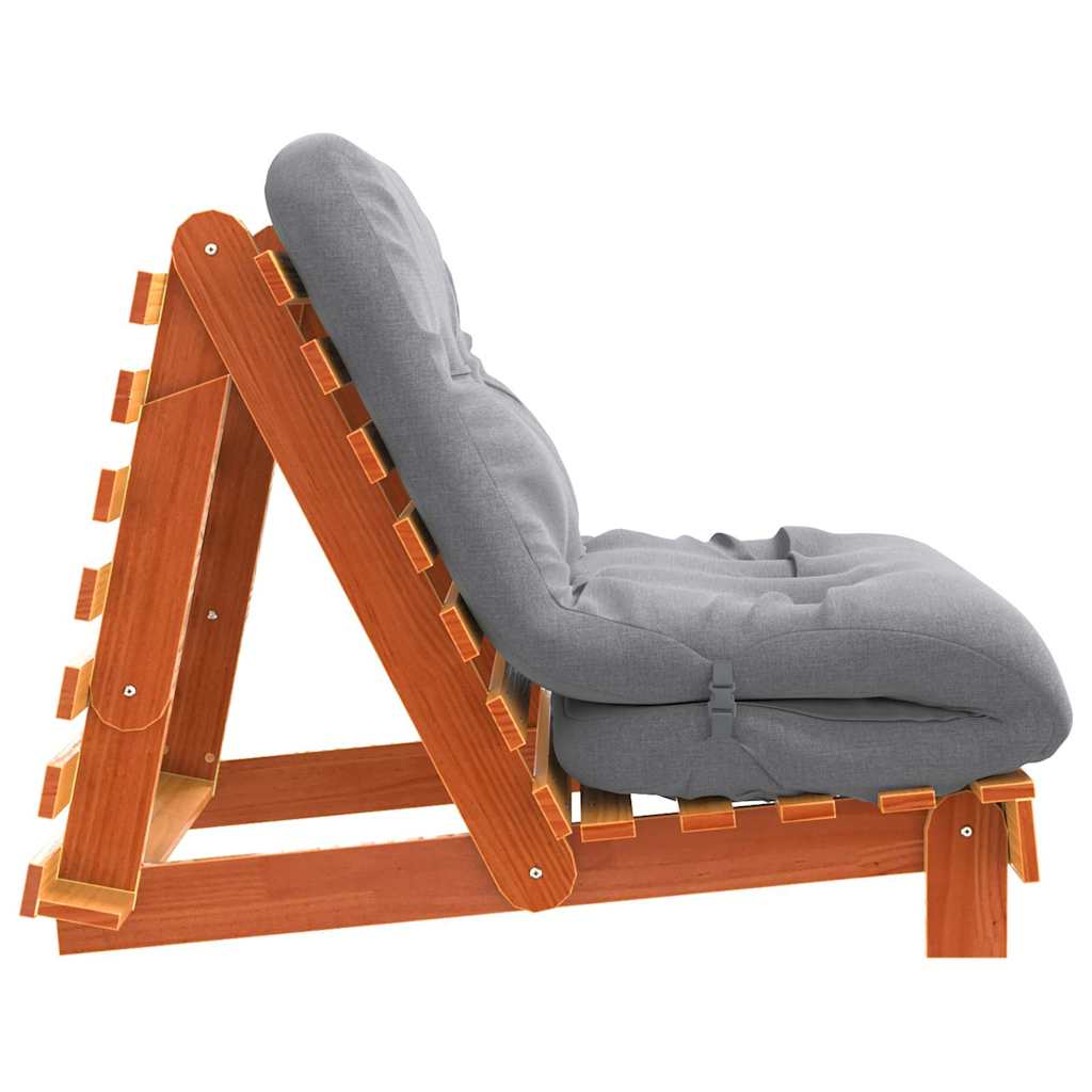 futon med madras 80x206x11 cm massivt fyrretræ