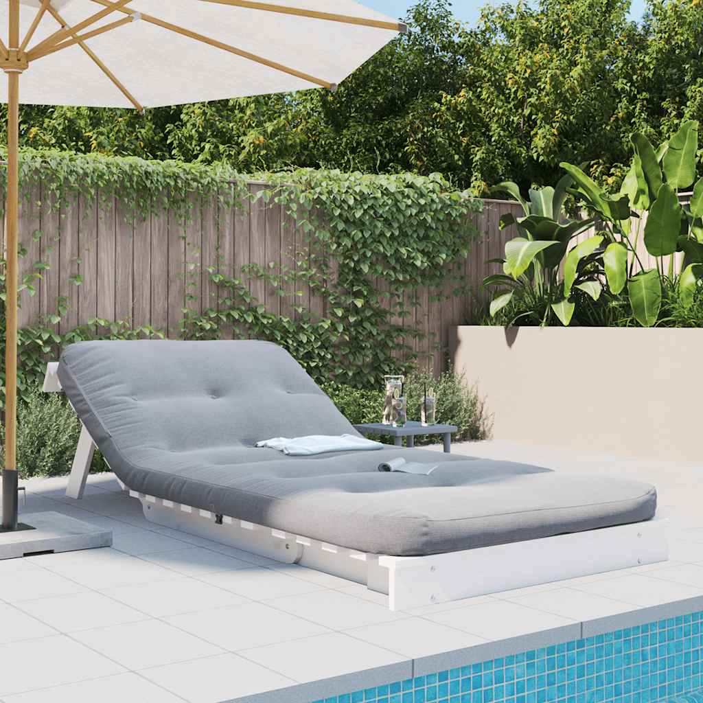 futon med madras 90x206x11 cm massivt fyrretræ