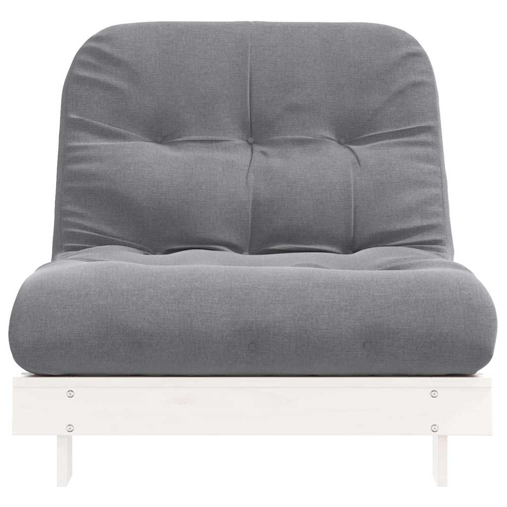 futon med madras 90x206x11 cm massivt fyrretræ