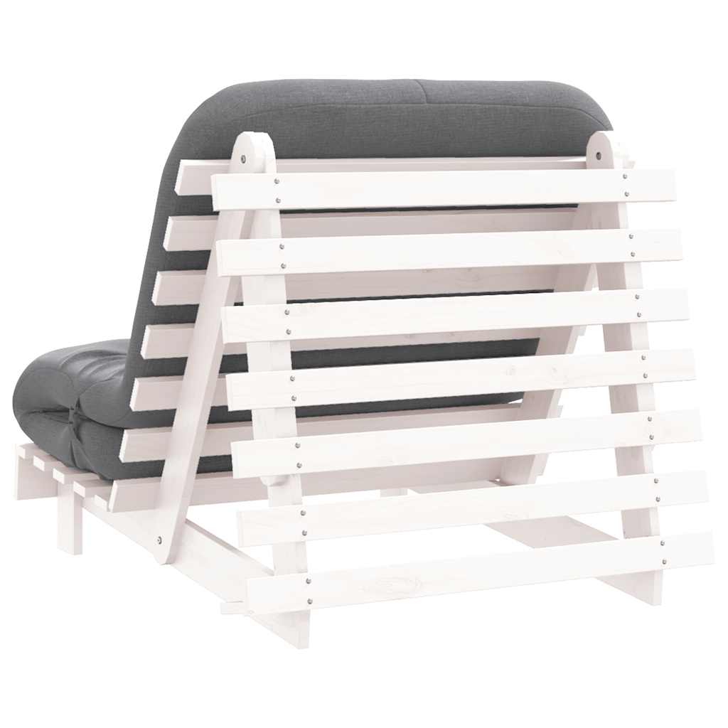 futon med madras 90x206x11 cm massivt fyrretræ