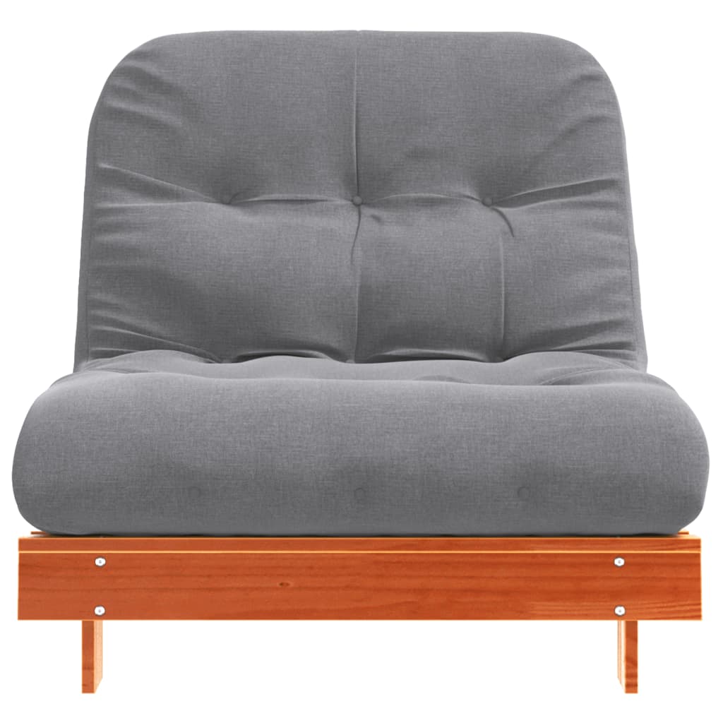 futon med madras 90x206x11 cm massivt fyrretræ