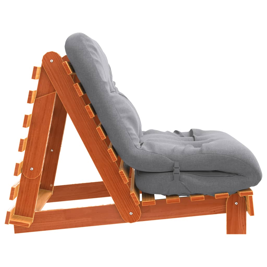 futon med madras 90x206x11 cm massivt fyrretræ