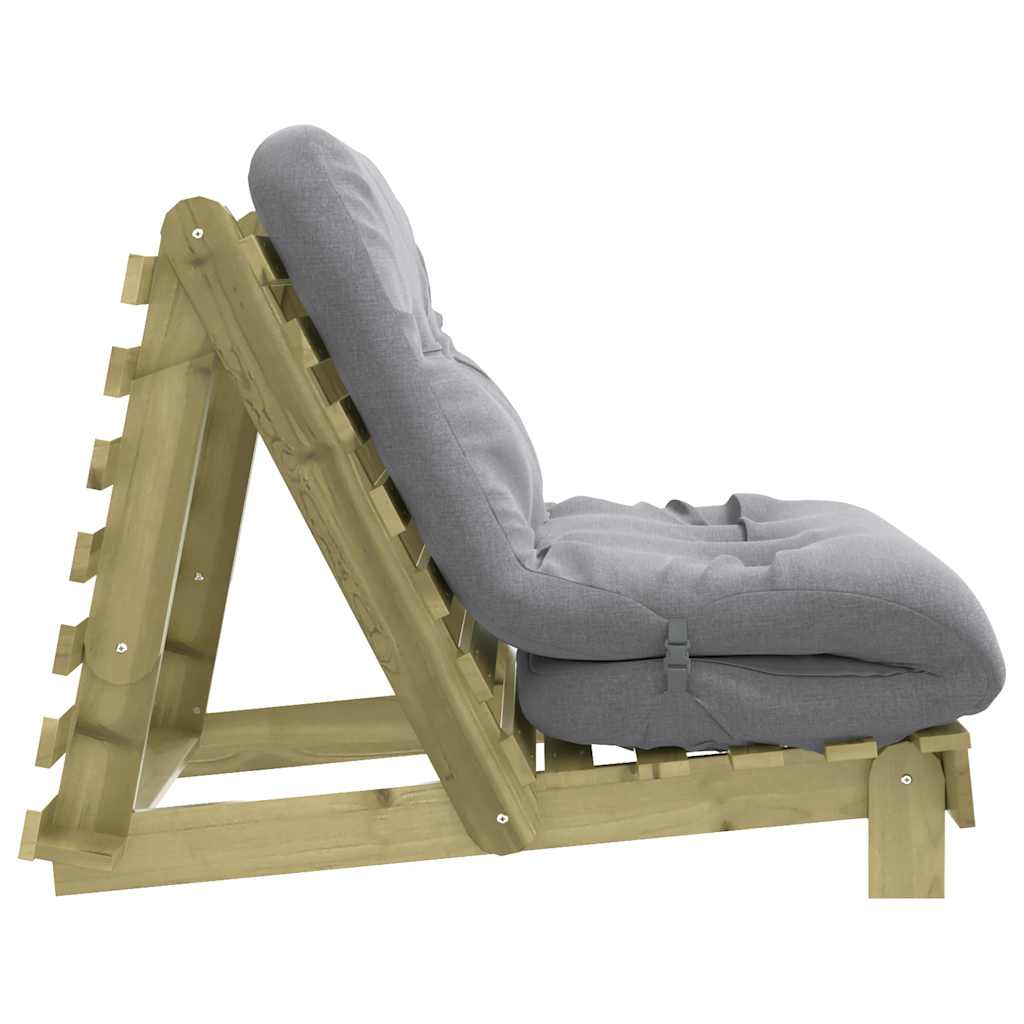 futon med madras 90x206x11 cm massivt fyrretræ