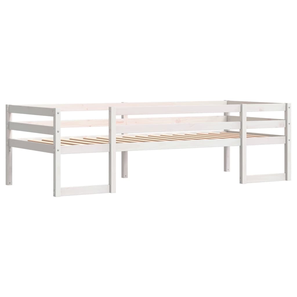 sengeramme til juniorseng 90x200 cm massivt fyrretræ hvid