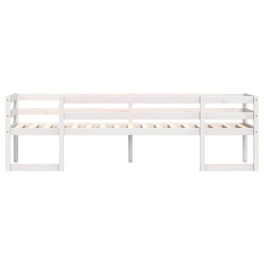 sengeramme til juniorseng 90x200 cm massivt fyrretræ hvid