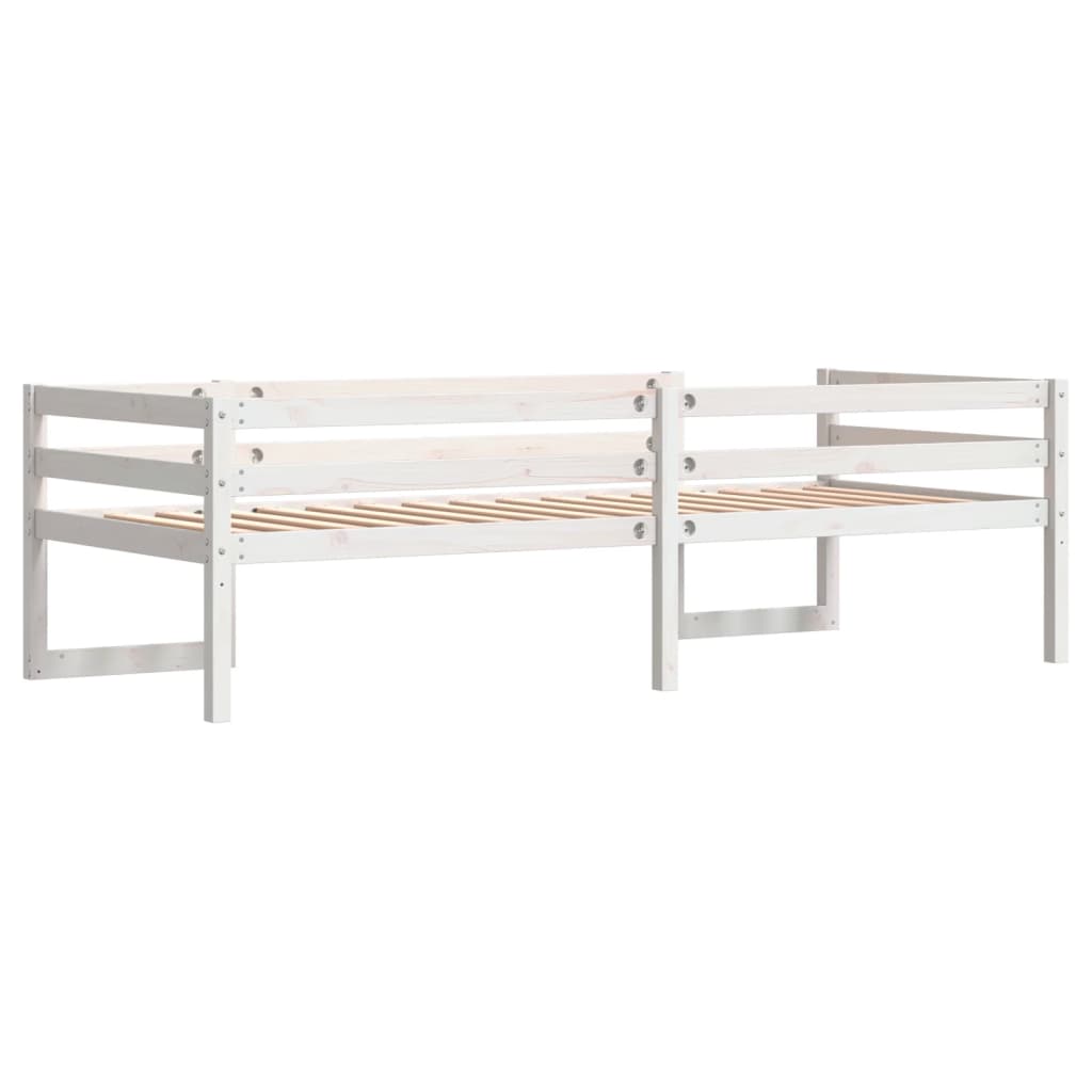 sengeramme til juniorseng 90x200 cm massivt fyrretræ hvid