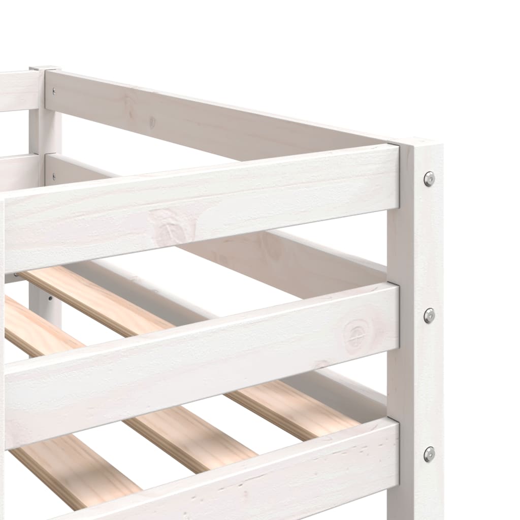 sengeramme til juniorseng 90x200 cm massivt fyrretræ hvid