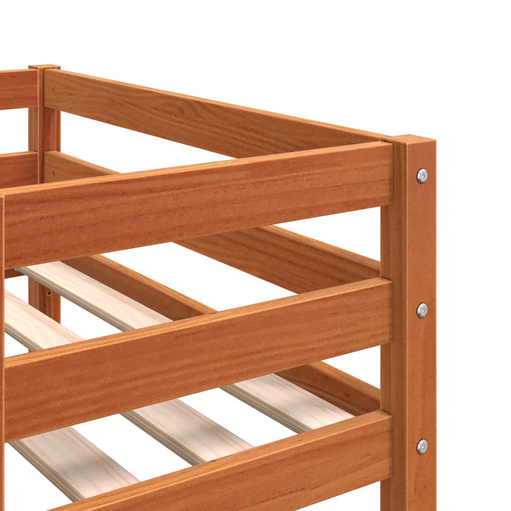 sengeramme til juniorseng 90x200 cm massivt fyrretræ gyldenbrun