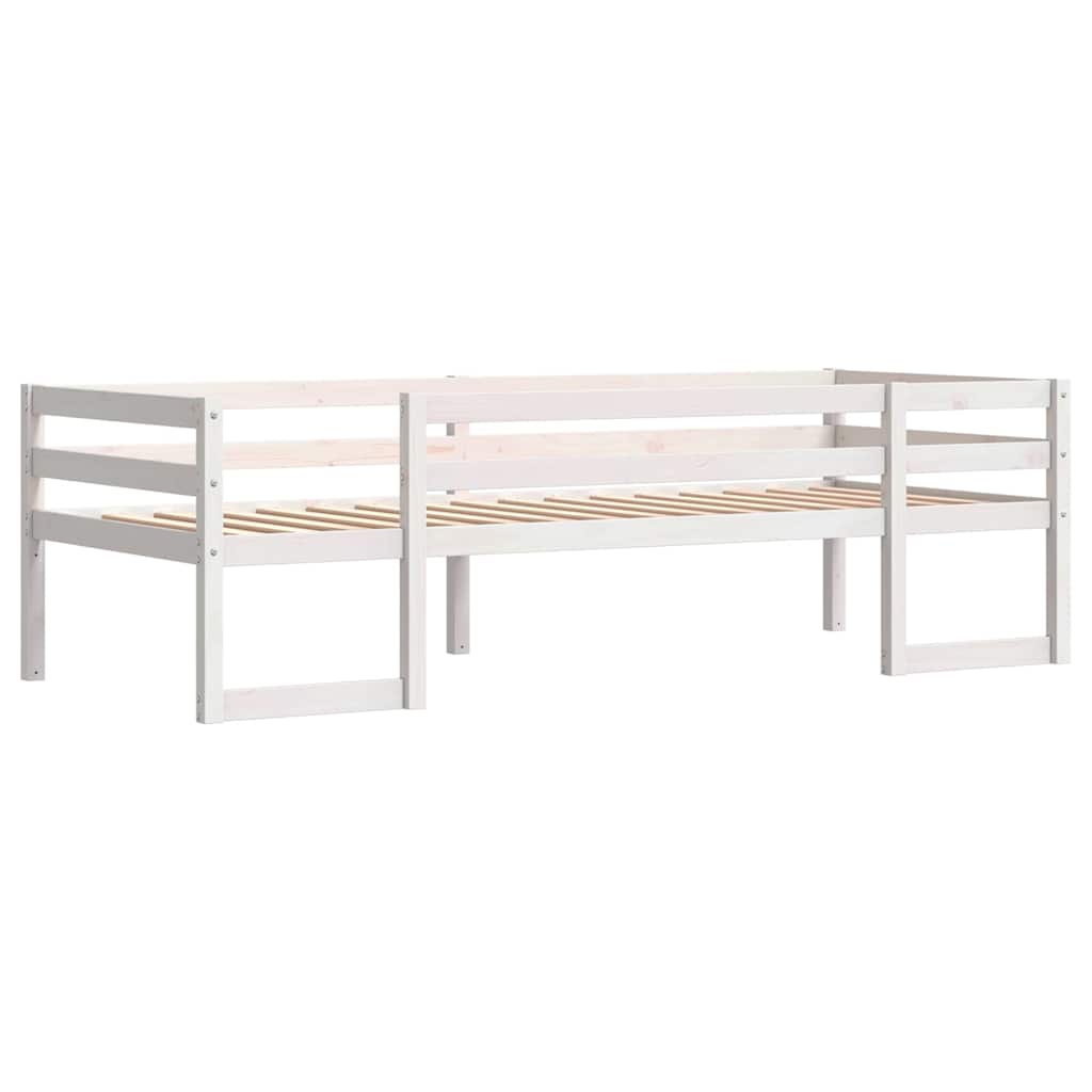 sengeramme til juniorseng 90x190 cm massivt fyrretræ hvid