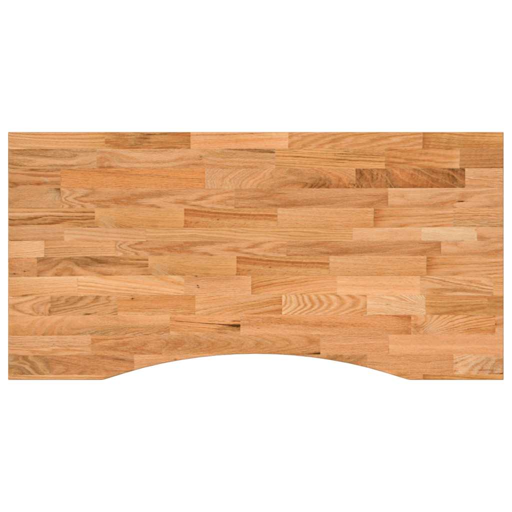 bordplade 100x50x2,5 cm massivt egetræ rektangulær lysebrun