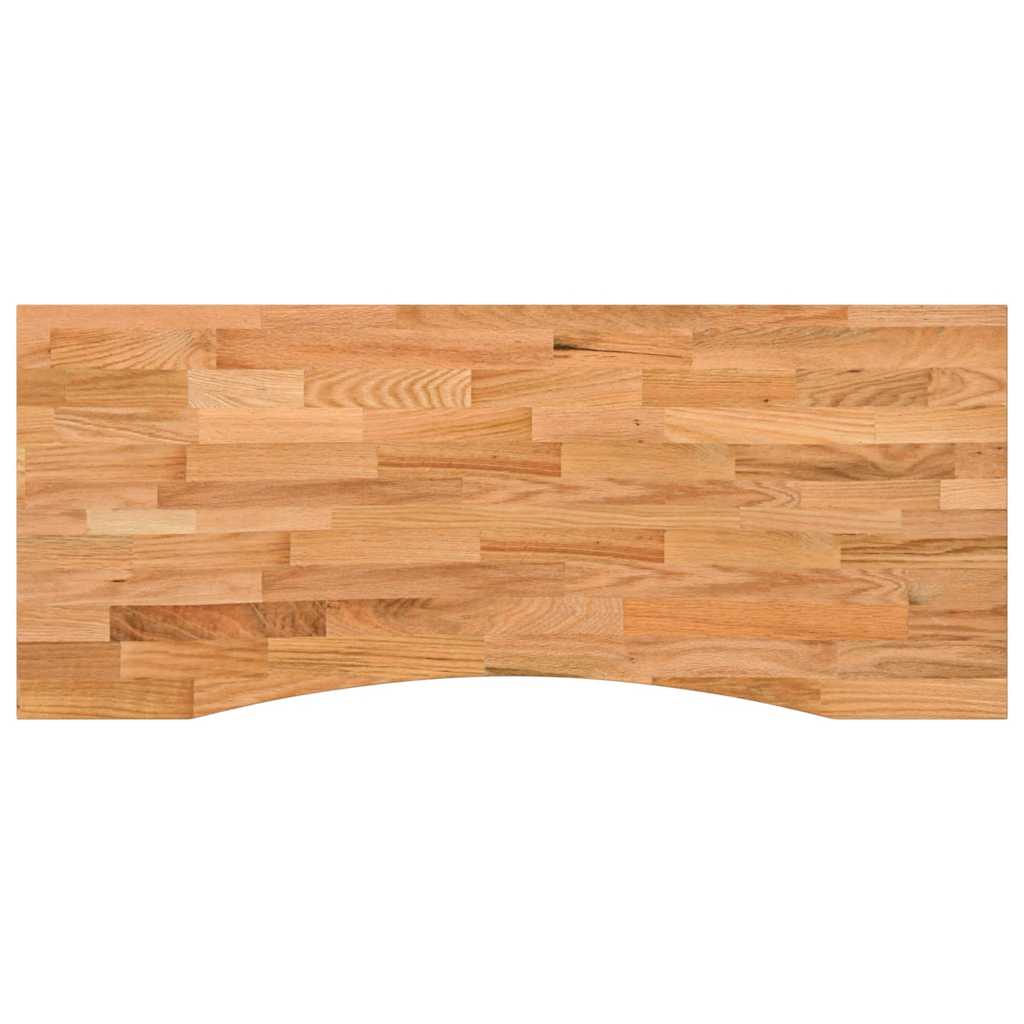 bordplade 120x50x2,5 cm massivt egetræ rektangulær lysebrun