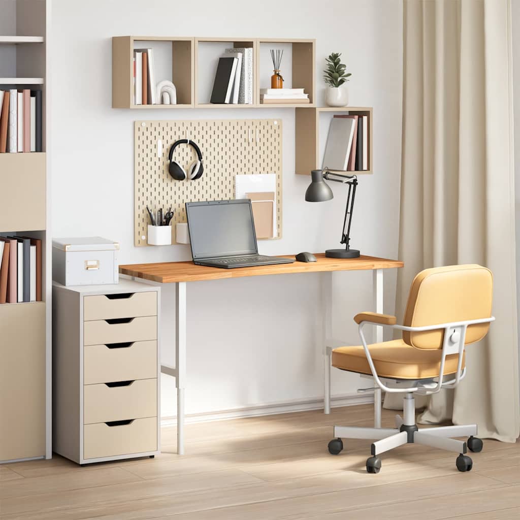 bordplade 120x50x2,5 cm massivt egetræ rektangulær lysebrun