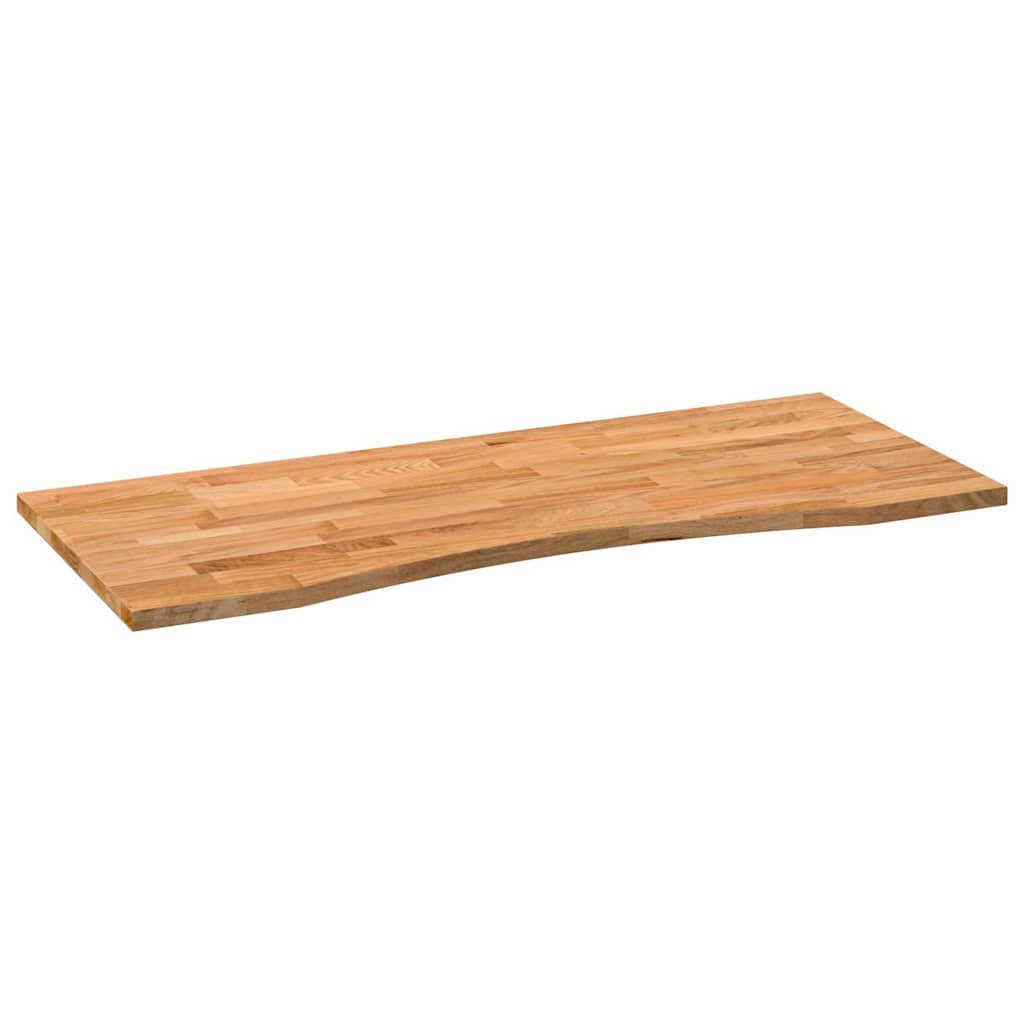 bordplade 120x50x2,5 cm massivt egetræ rektangulær lysebrun