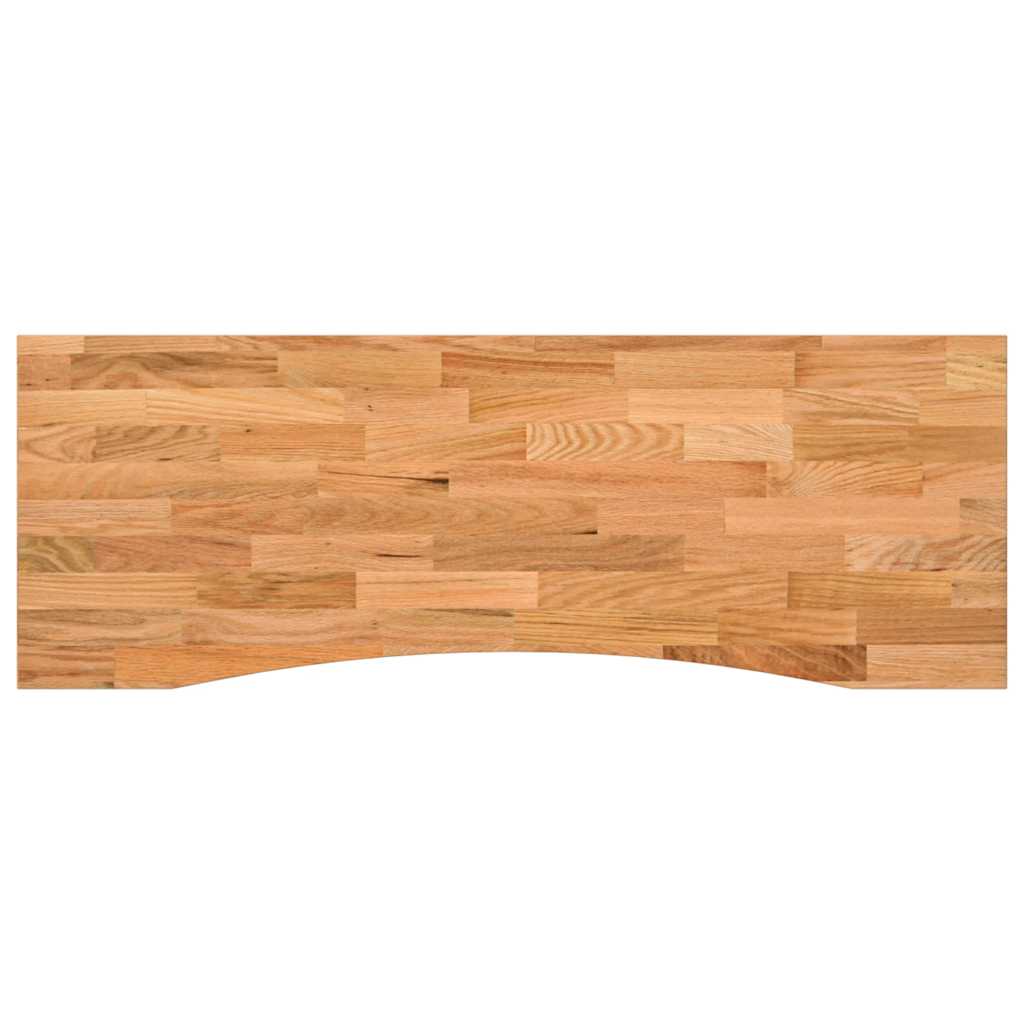 bordplade 140x50x2,5 cm massivt egetræ rektangulær lysebrun