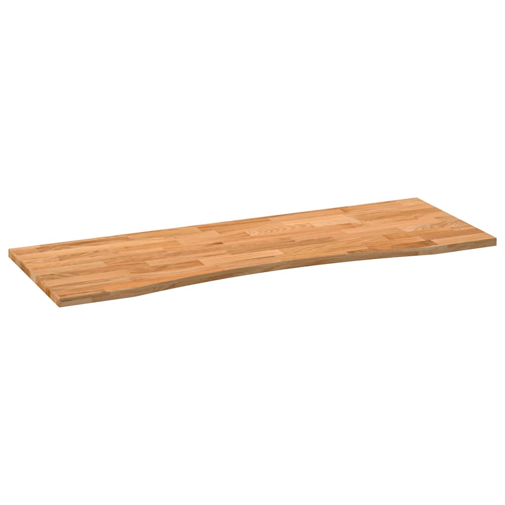bordplade 140x50x2,5 cm massivt egetræ rektangulær lysebrun