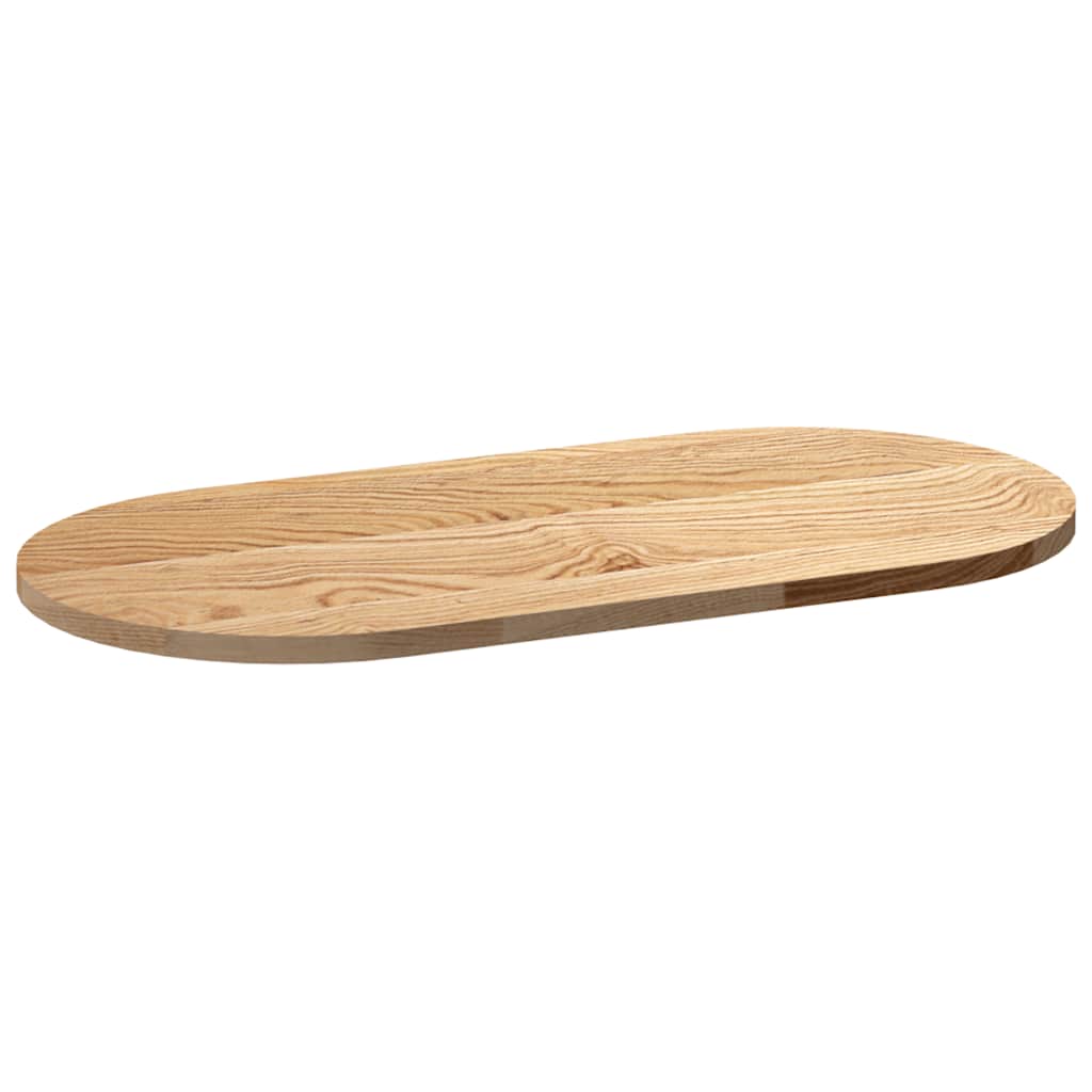 bordplade 80x40x2 cm massivt egetræ oval