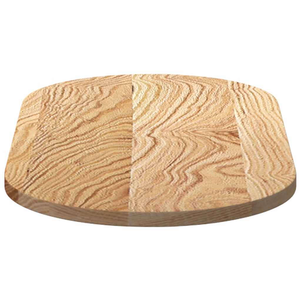 bordplade 80x40x2 cm massivt egetræ oval