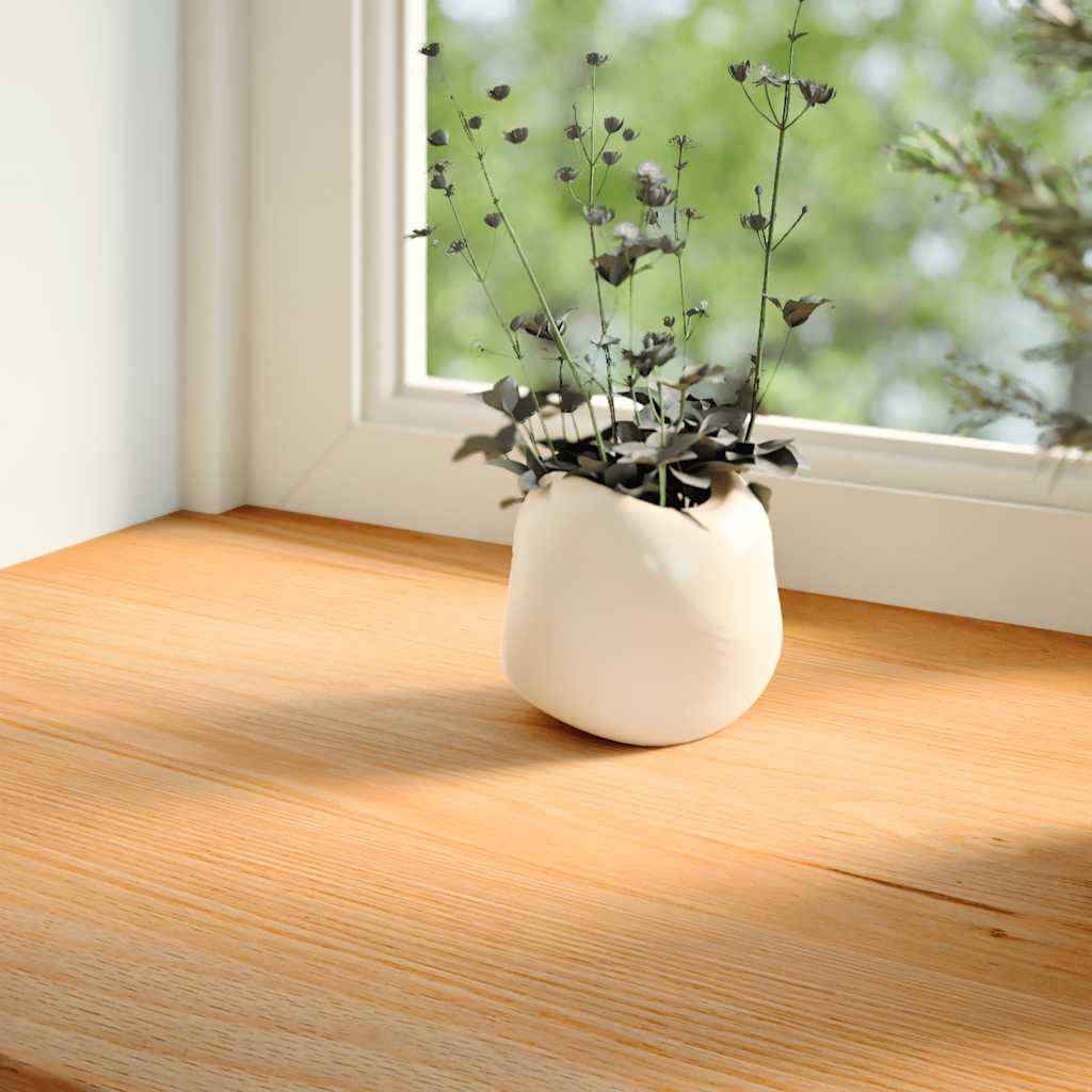 vindueskarme 2 stk lysebrun 80x15x2 cm massivt egetræ