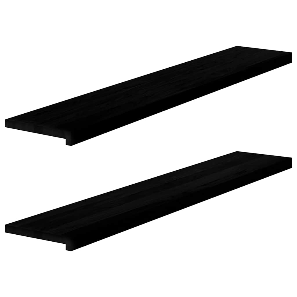 vindueskarme 2 stk brunsort 140x30x2 cm massivt egetræ