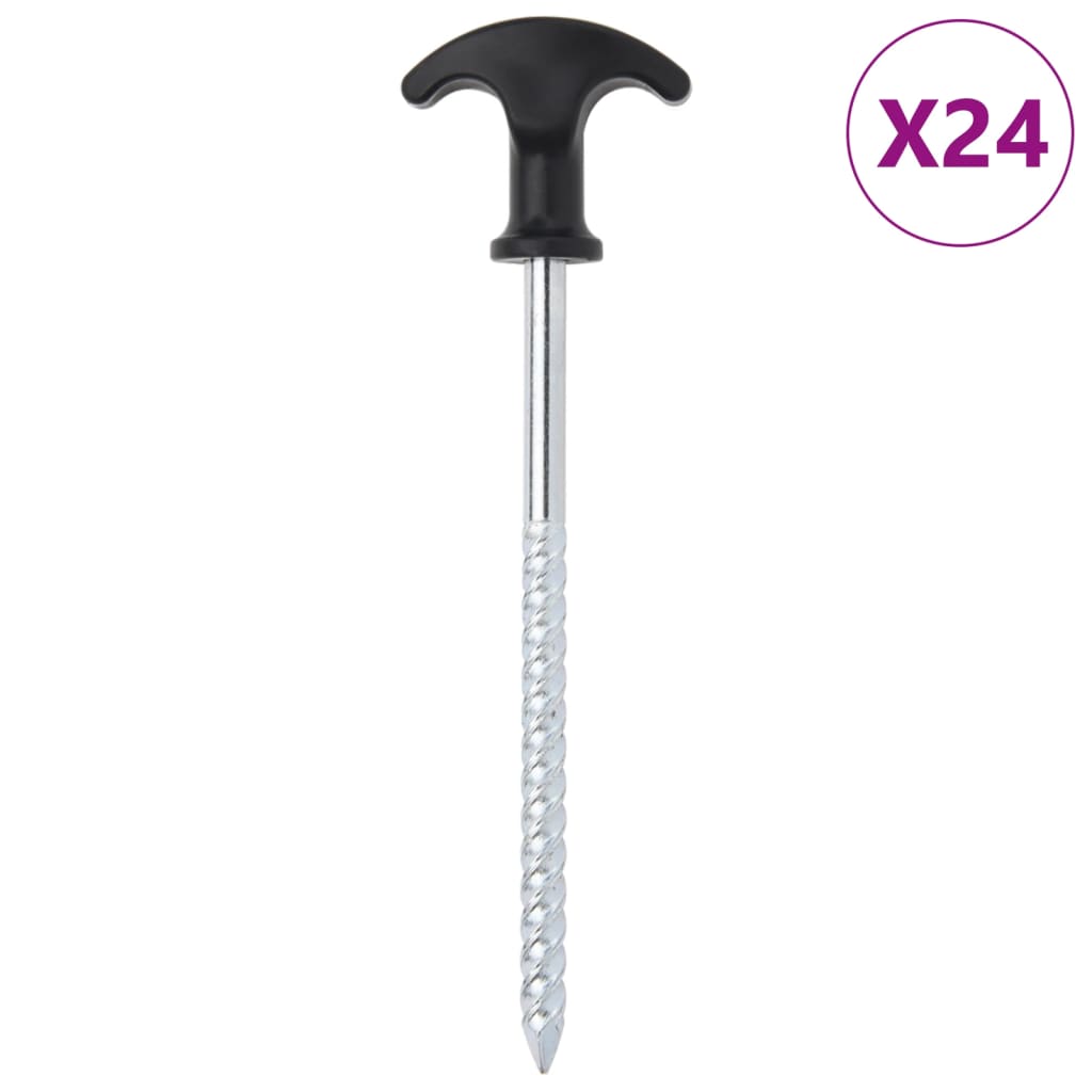 teltpløkker 24 stk. 17 cm Ø7 mm galvaniseret stål