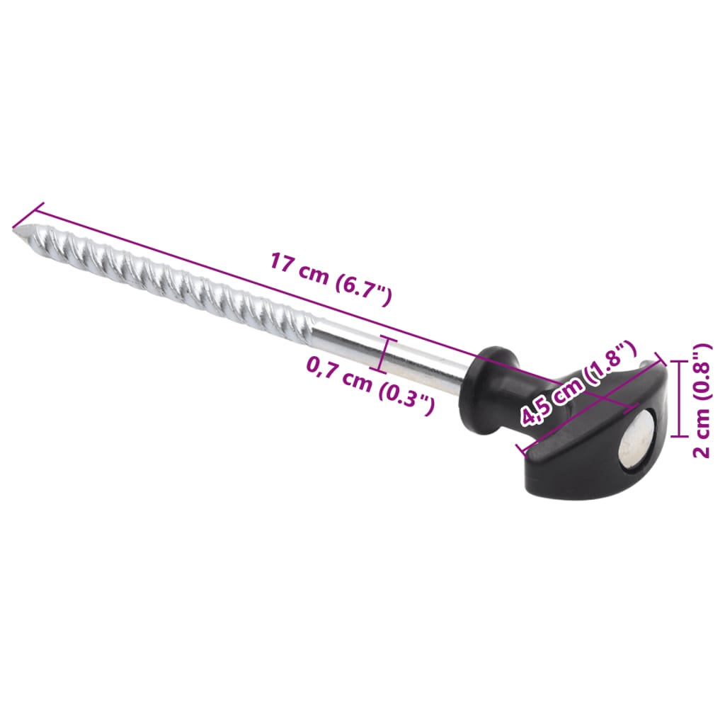 teltpløkker 12 stk. 17 cm Ø7 mm galvaniseret stål