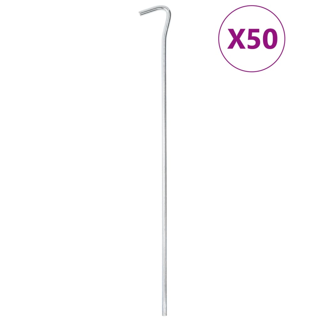 teltpløkker 50 stk. 30 cm Ø7 mm galvaniseret stål